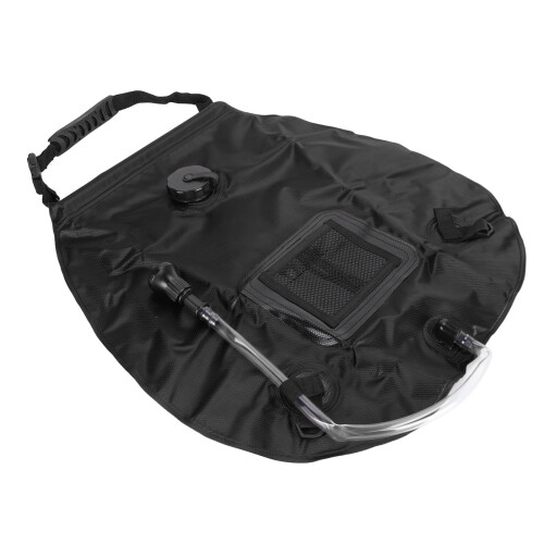 20L Portable Solar Shower Bag with Handle, Black, 47x50cm