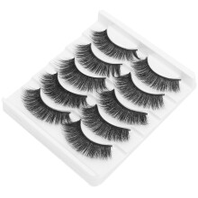 5 Paar Dicke, dichte, lockige, wiederverwendbare falsche Wimpern Set008 für Bühne & Alltag