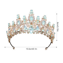(O) Bride Crystal Flower Crown - Wedding Hair Accessory