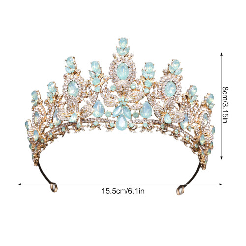 (O) Bride Crystal Flower Crown - Wedding Hair Accessory