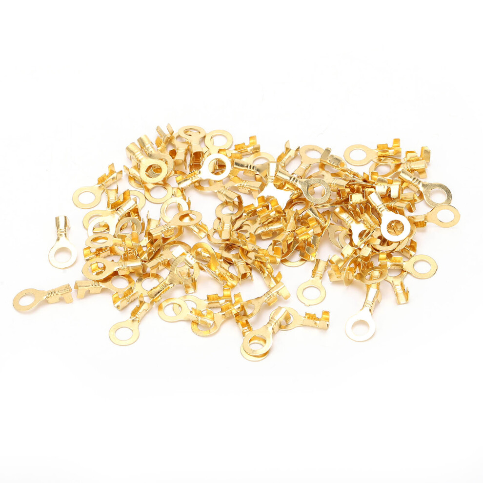 Bare Brass Lug Ring Terminals 100Pcs M5 5.2Mm Cold Pressed Connectors Australia 8771391065221