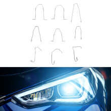 Headlight Bulb Holder Clips Stainless Steel Suitable for H1 H3 H4 H7 9pcs