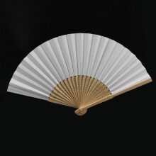 24 Pack Hand Held Fans White Paper fan Bamboo Folding Fans Handheld Folded Fan for Church Wedding Gift