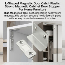 (Silver, 1pc) \"Magnetic L-Shaped Door Catch for Cabinets\"