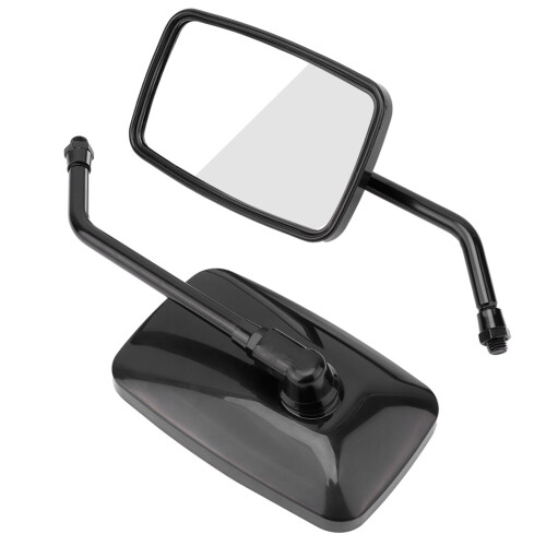 2Pcs Black Motorcycle Side Mirrors, Adjustable, Wide View 1