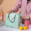 Daisy Printing Portable Lunch Box Bag Green Insulated 2