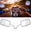 2Pcs Chrome Square Motorcycle Rearview Mirrors, Adjustable & Durable 3