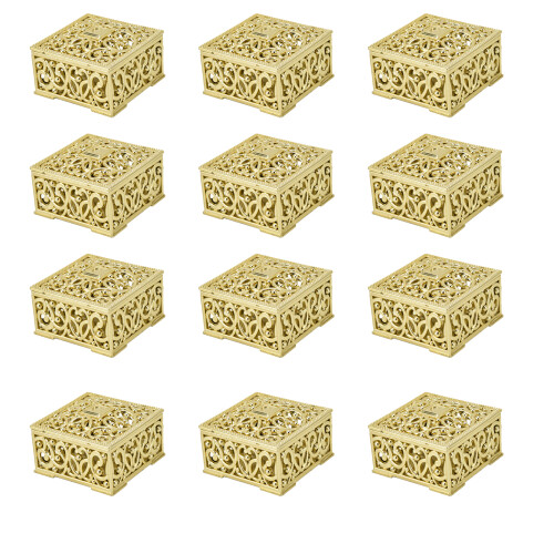 12er Pack Bonbonboxen Sechseckig Gold Für 2