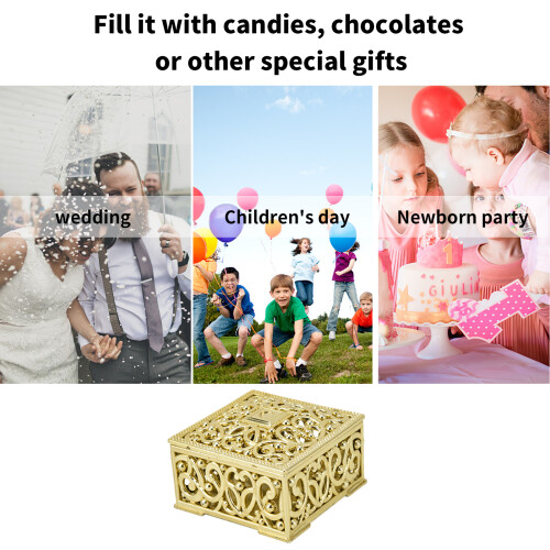 12er Pack Bonbonboxen Sechseckig Gold Für
