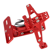 Aluminium-Kennzeichenhalter fürs Motorrad 20x17 cm rote LED