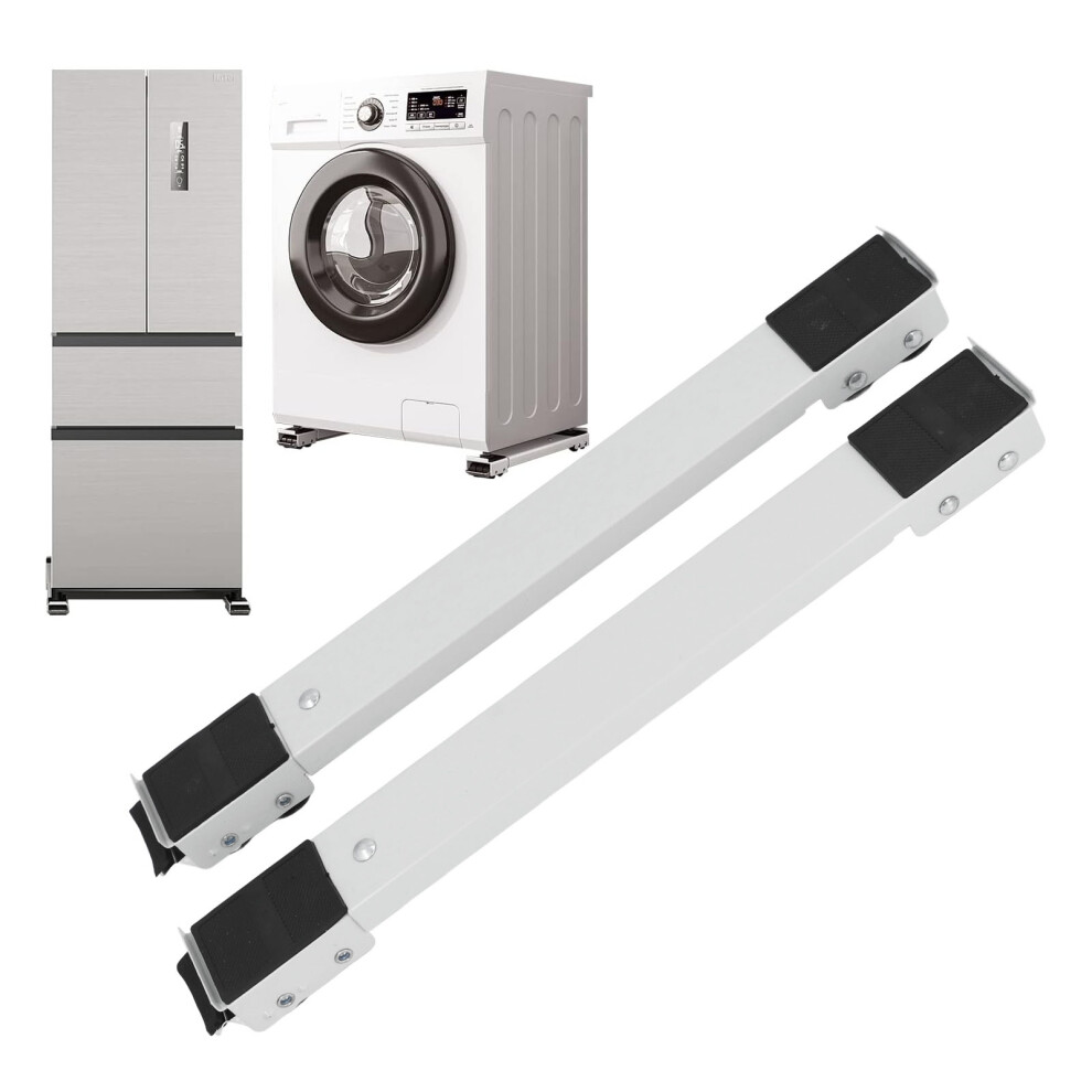 2Pcs Heavy Duty Extendable Appliance Rollers For Refrigerator & Washer, Rustproof Iron & Pp Wheels 4241391068668