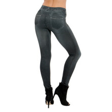 (3XL) Fake Jeans Leggings for Women - Skinny Elastic Trousers