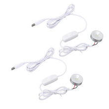 2Pcs USB Dimmable Mini Spotlights 5V Aluminum, 6.6ft Cable