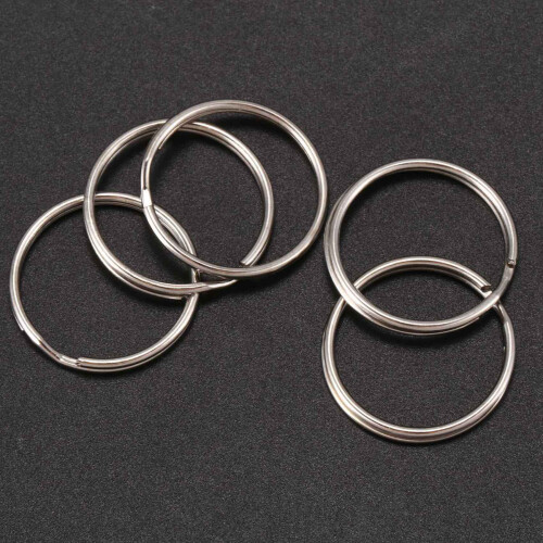 120 Pcs 20mm Outside Dia Universal Split Key Rings Keychain Holders