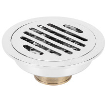 Copper Round Insectproof Floor Drain - Silver, 10x10cm