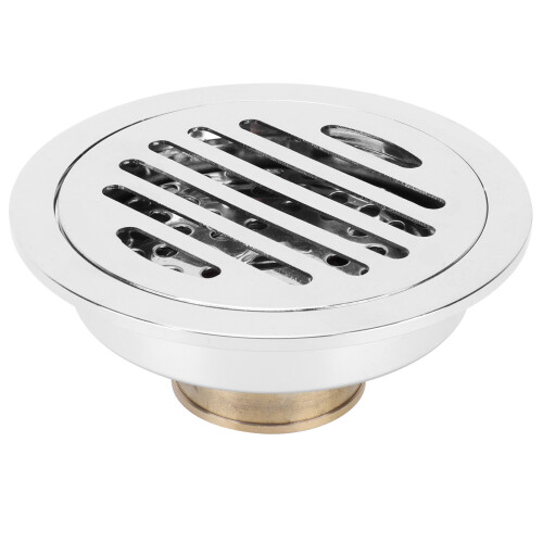 Copper Round Insectproof Floor Drain - Silver, 10x10cm