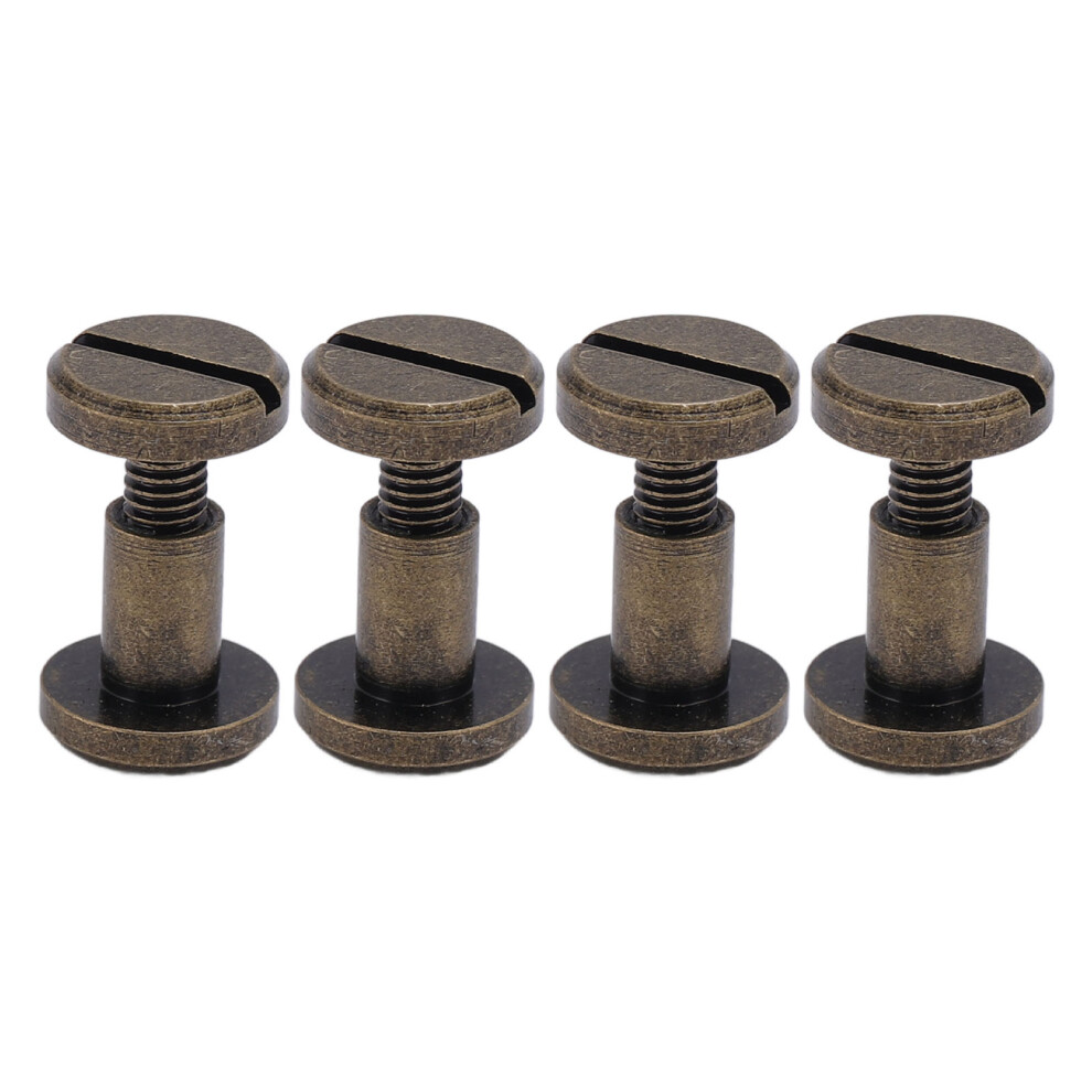 20 Sets Antique Bronze 8x6mm Binding Screws for DIY Crafts, Leather Repair