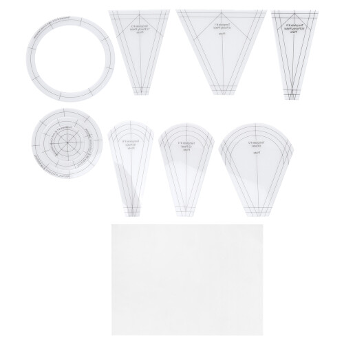 10 Stück Quilting-Lineale – transparentes Acryl-Set 1