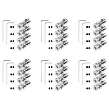 24 Packs 4mm to 4mm Steel Universal Joint Cardan Coupling Connector, Rotatable Model DIY Motor Shaft Fitting Accessory