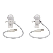 2X LED USB Night Light Astronaut Shape Lighting Adjustable Foldable for Computer PC Laptop Novelty Spaceman Lamp