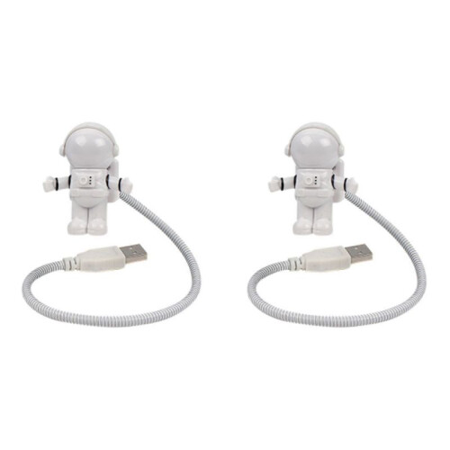 2X LED USB Night Light Astronaut Shape Lighting Adjustable Foldable for Computer PC Laptop Novelty Spaceman Lamp