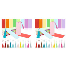 200er-Pack Leere Farbige Lesezeichen Aus Karton mit 200 Bunten Quasten, Lesezeichen Aus Bastelpapier für Bastelprojekte