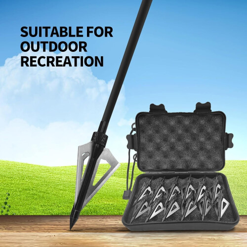 Crossbow Broadheads 3-Blade 12-Pack with Storage Box 2