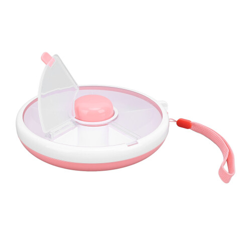 Large Capacity 360 Rotating Snack Container, Coral Pink, ABS