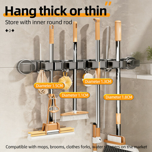 Strong And Durable Aluminum Wall Mounted Cleaning Tool-Gray 34 1