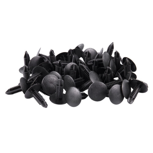5mm X 5mm Hole Dia Black Plastic Rivets Fastener Push Clips 960 Pcs 1