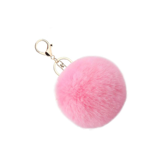 Χνουδωτά πομ πομ σε έντονα χρώματα, τεχνητή μπάλα από γούνα κουνελιού 8εκ. με 1