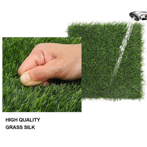 4Pcs Artificial Grass Lawn Carpet Balcony Flooring Tiles-Black 1