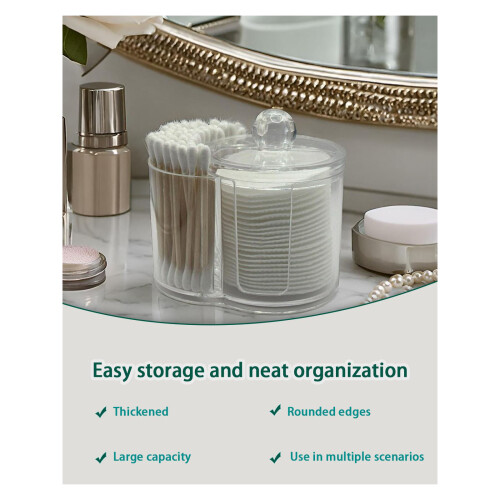 Space Saving 2 Section Plastic Cosmetic Holder For-white ball 1