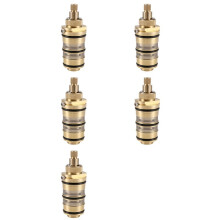 5X Brass Replacement Thermostatic Cartridge, Shower Mixer Valve Bar Repair Kit Bathroom Water Temperature Control Faucet