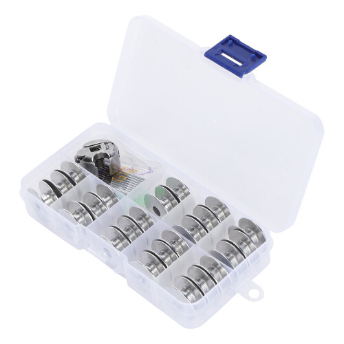 Metal Sewing Machine Bobbin Set with Case Replacement Accessories Storage Box