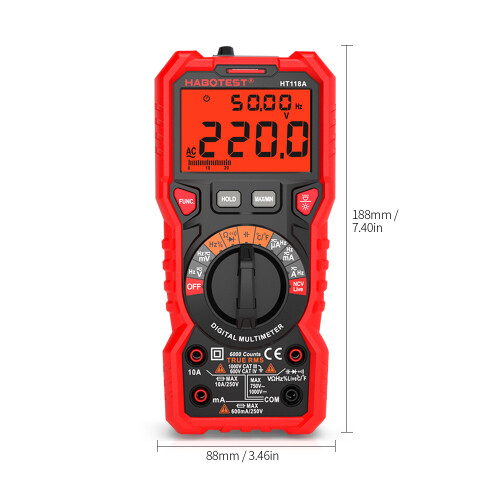 HABOTEST HT118A Digital Multimeter 6000 Counts Auto Range with Backlight 2