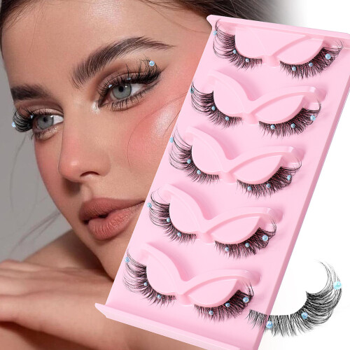 (1) Glitter Beaded Wispy Lashes for Halloween Party 2