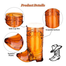 108 Pieces 1 OZ Clear Cowboy Glasses Cowboy Boot Shot Glasses Plastic Western Cowboy Glasses Brown