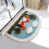 Half Round Bathroom Anti-Skid Mat Sky Blue Dacron 7