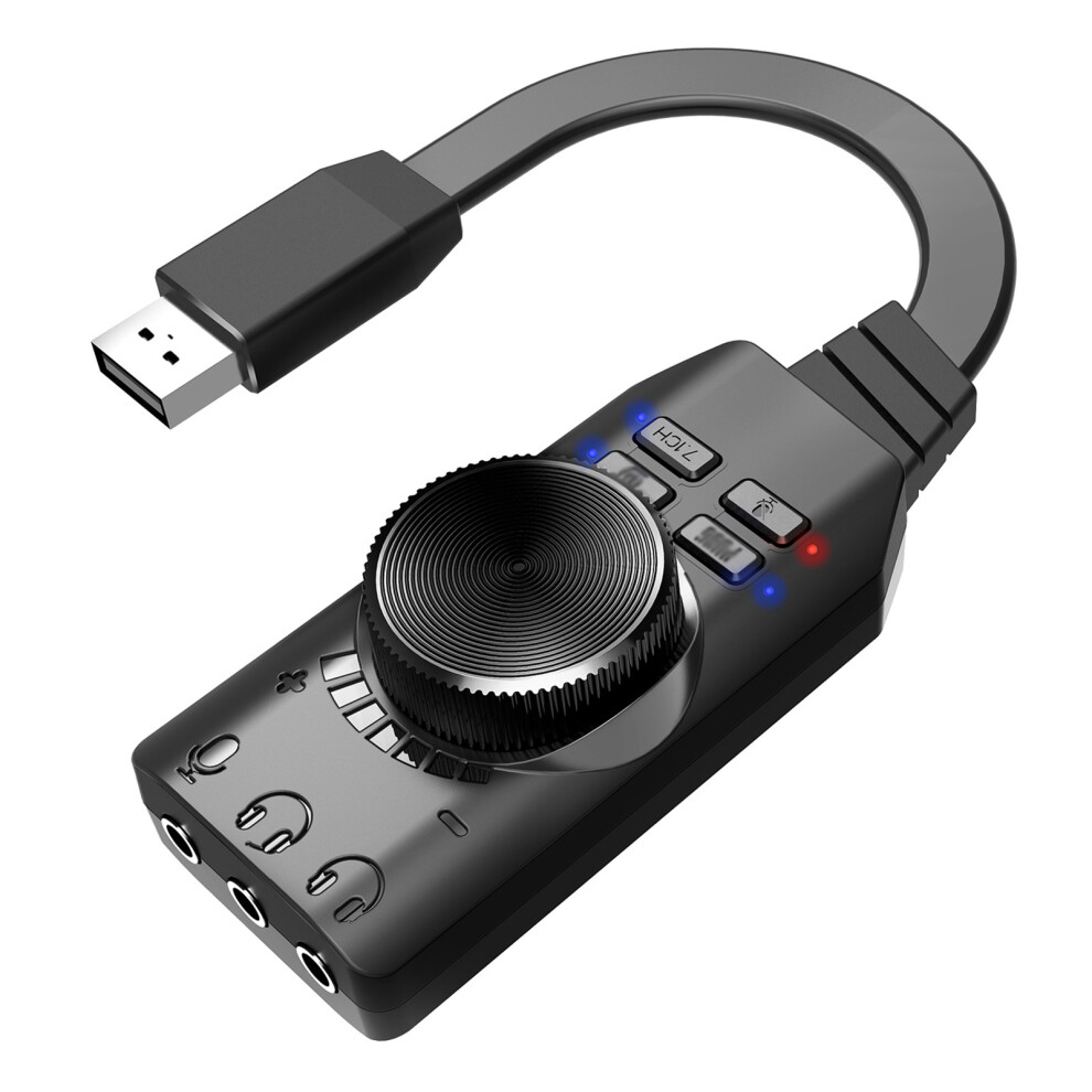 Gs3 Usb 2.0 External Sound Card 7.1 Channel Audio Adapter Black 9401391768981