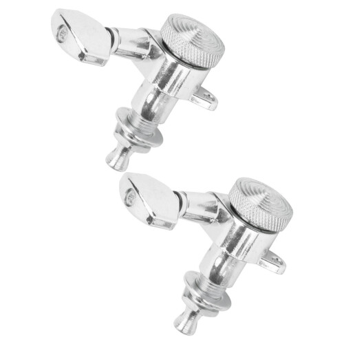 6Pcs Silver Locking Guitar Tuning Peg Set, 17.5mm Handle Length 2