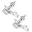 6Pcs Silver Locking Guitar Tuning Peg Set, 17.5mm Handle Length 9