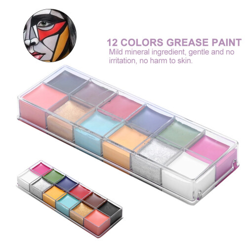 Professional 12 Colour Face Paint Palette