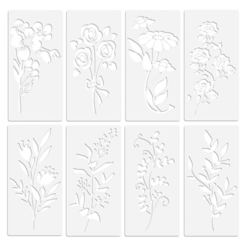 8pcs Flower Lace Templates for Canvas & Fabric 2