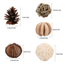 Natural Wooden Pet Toy Set for Hamsters, Rats & Mice, 5 Pcs