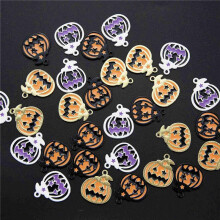 30 PCS Halloween Charm Pendant Assorted Gold Black White Plated Enamel Pumpkin Clown Wizard Cat Coffin