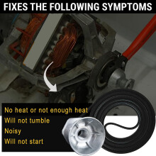 5X 341241 Dryer Belt & 8066184 Motor Pulley for ,  Dryers-Replace Part Number: PS11744884, W10290525