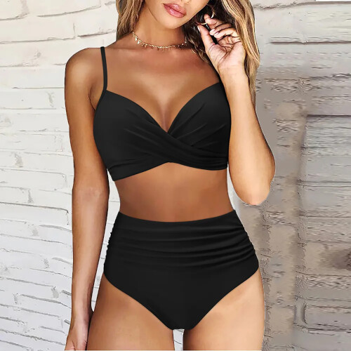 (Black, S) Sexy Push-Up Bikini Set for Beach & Pool