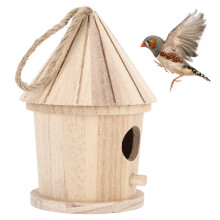 Vogelhaus aus Holz im Freien hängend Vogelnest DIY rund natürlich für den Garten