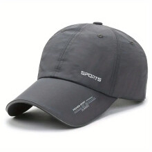 (Dark Grey) Men\'s UV Sun Cap with Reflective Stripes